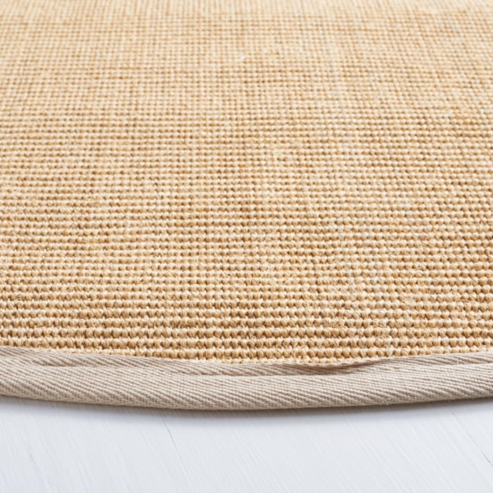 Tapis fibre naturelle en sisal beige/blanc, 183 x 183 cm — vue 3