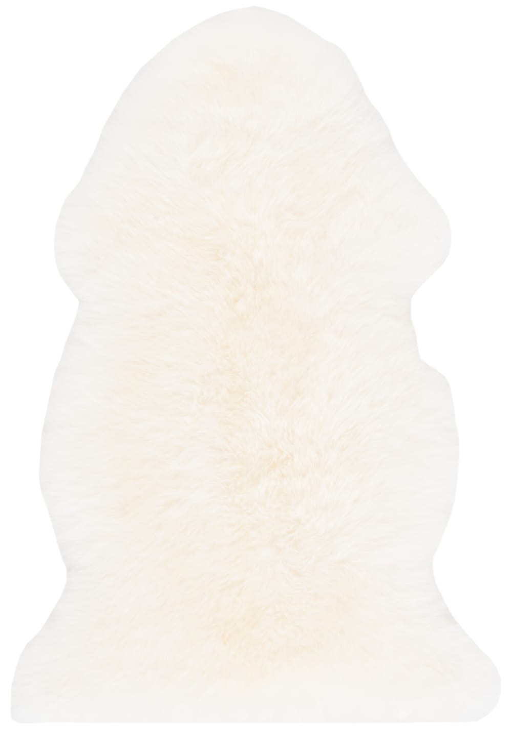 Tapis peau de mouton en peluche blanc, 61 x 91 cm