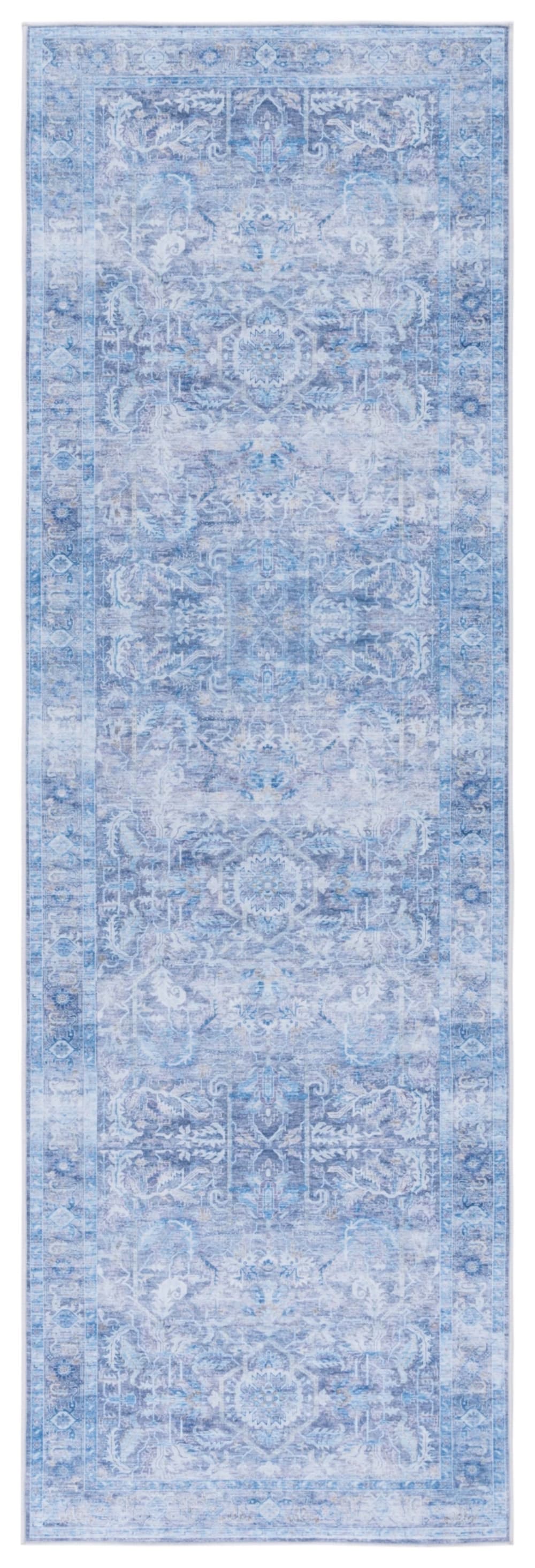 Tapis de transition en polyester violet/bleu, 76 x 244 cm