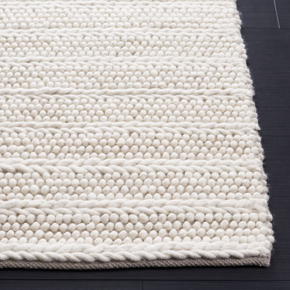 Tapis fibre naturelle en laine blanc, 61 x 91 cm — vue 4