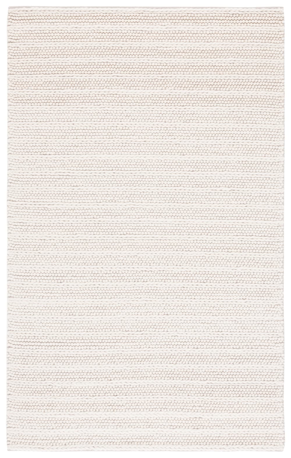 Tapis fibre naturelle en laine blanc, 122 x 183 cm