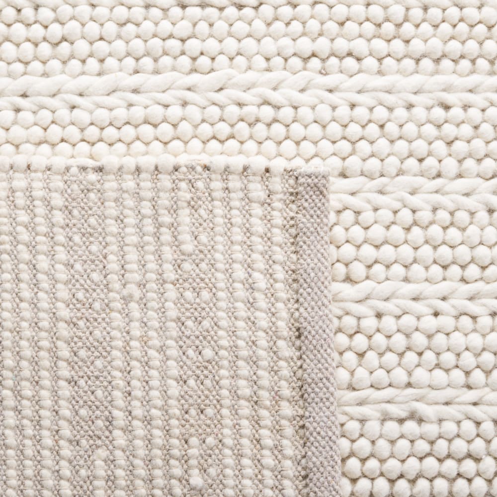 Tapis fibre naturelle en laine blanc, 122 x 183 cm — vue 4