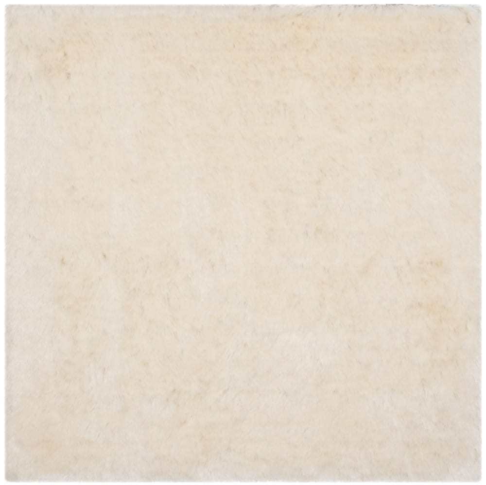 Tapis en polyester blanc, 152 x 152 cm