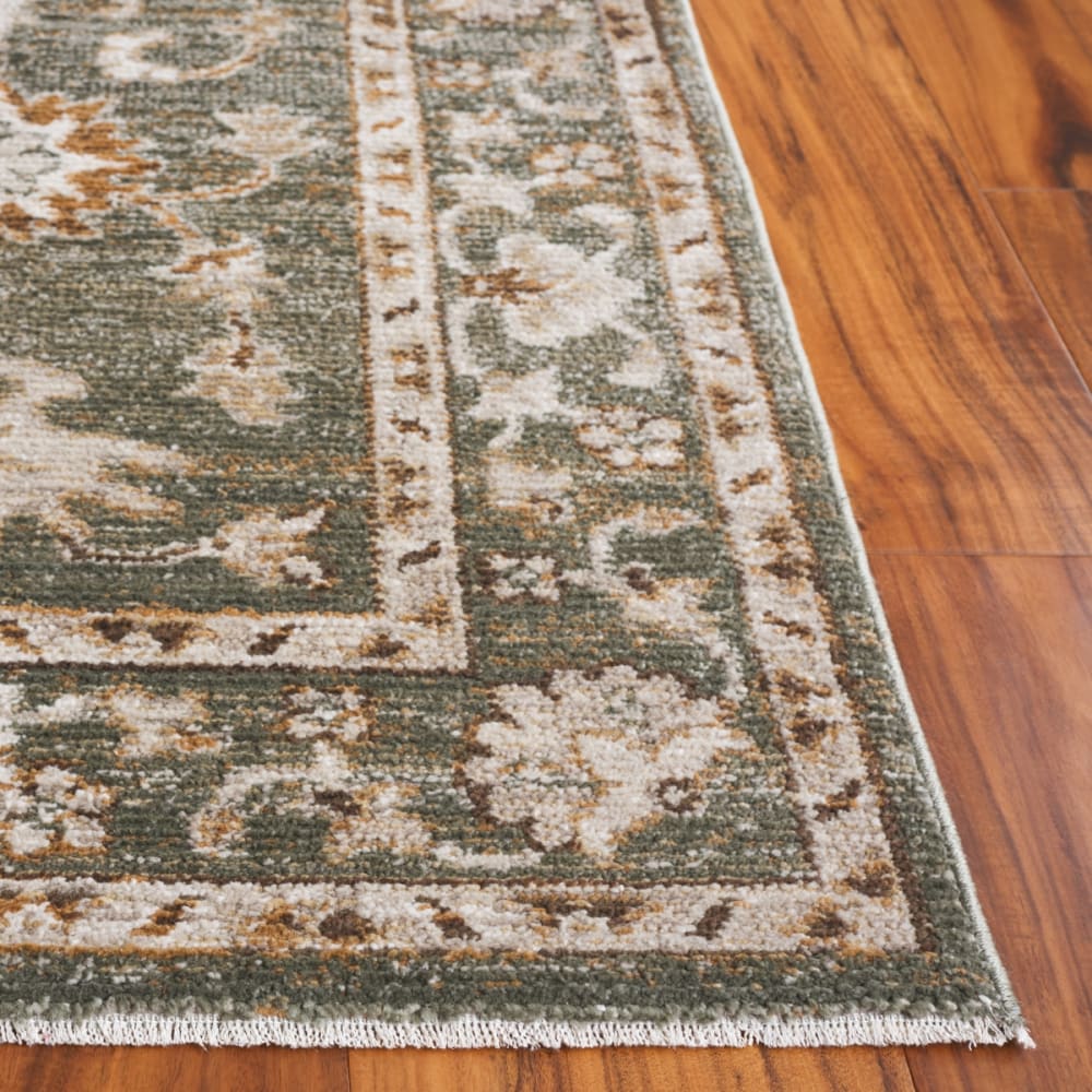 Tapis oriental en polyester vert/blanc, 465 x 697 cm — vue 4