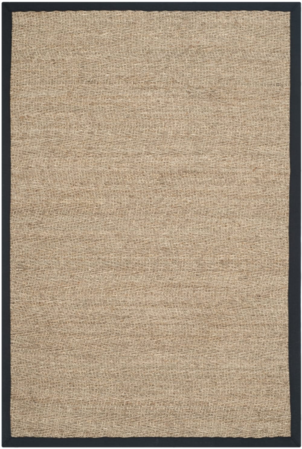 Tapis en herbiers marins beige/noir, 152 x 244 cm