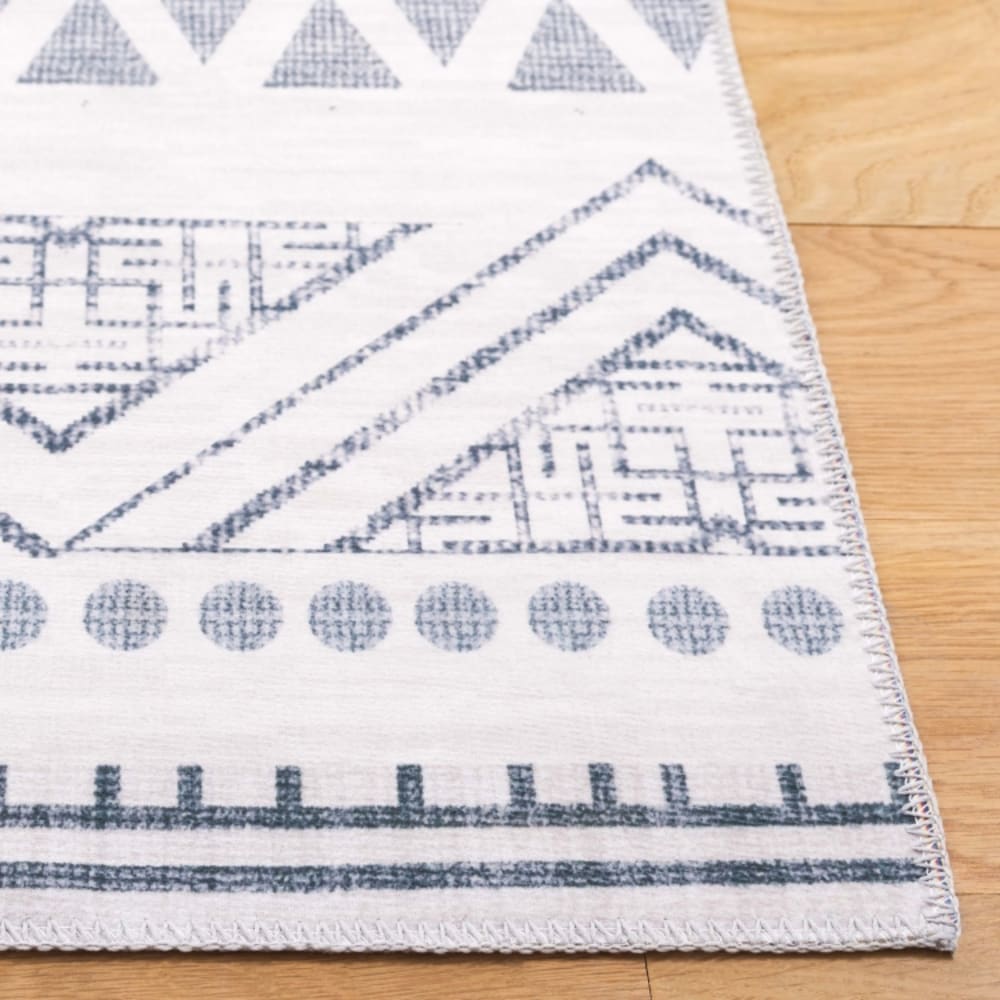 Tapis bohème en polyester beige/gris, 76 x 244 cm — vue 3
