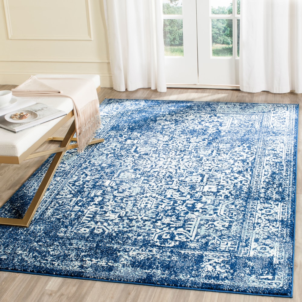 Tapis de transition en polypropylène bleu/blanc, 201 x 274 cm — vue 3