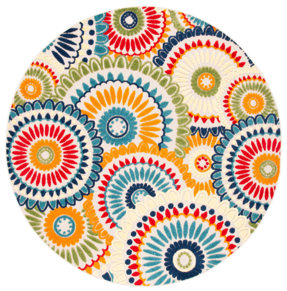 Tapis polypropylène bleu/ivoire 160 x 160 cm