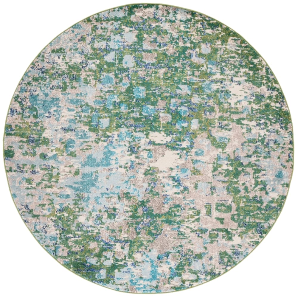 Safavieh Zeitgenössische Polypropylen-Teppich in Grün/Blau, 152 cm style modern Grün Pp - Polypropylen