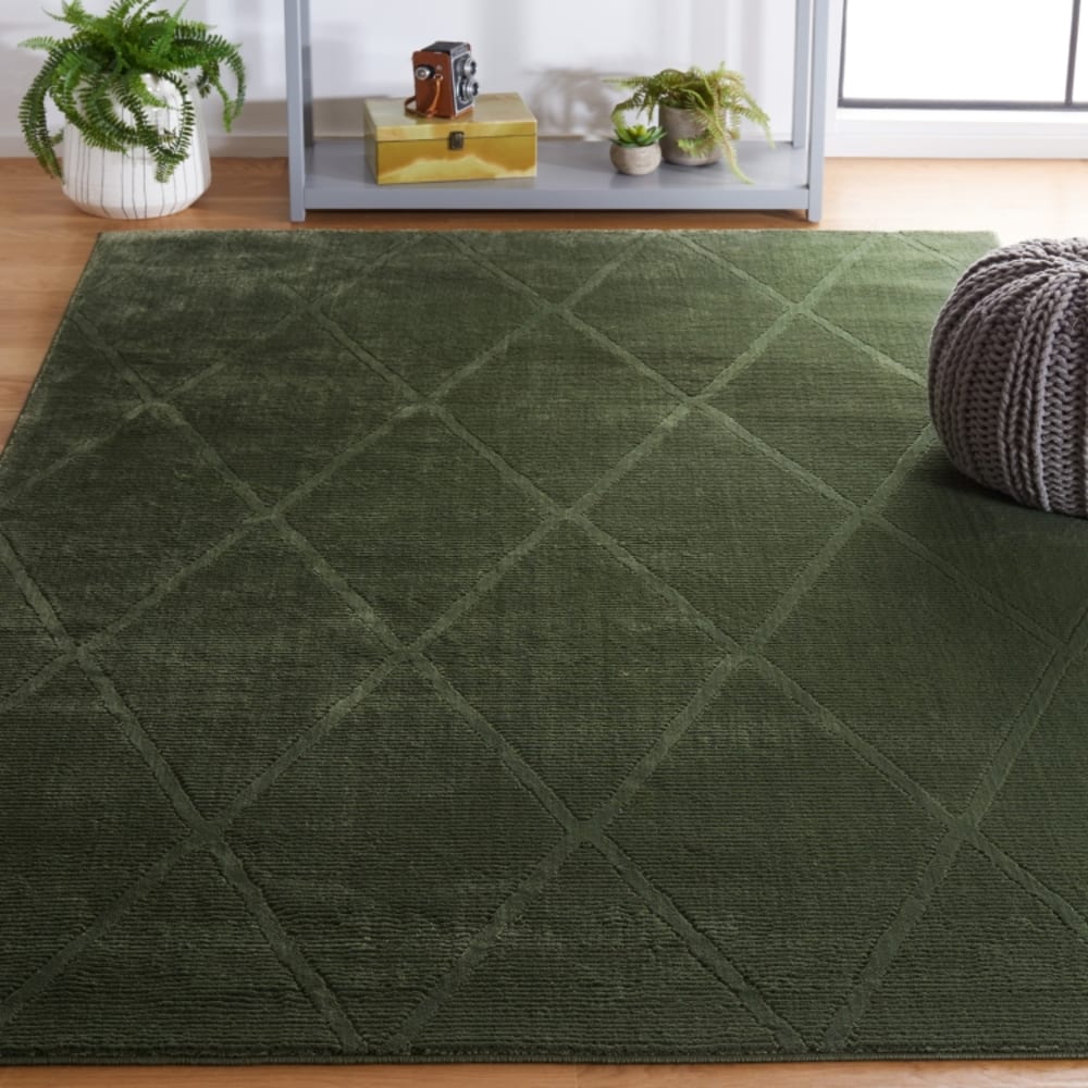 Tapis contemporain en polyester vert, 160 x 231 cm — vue 3