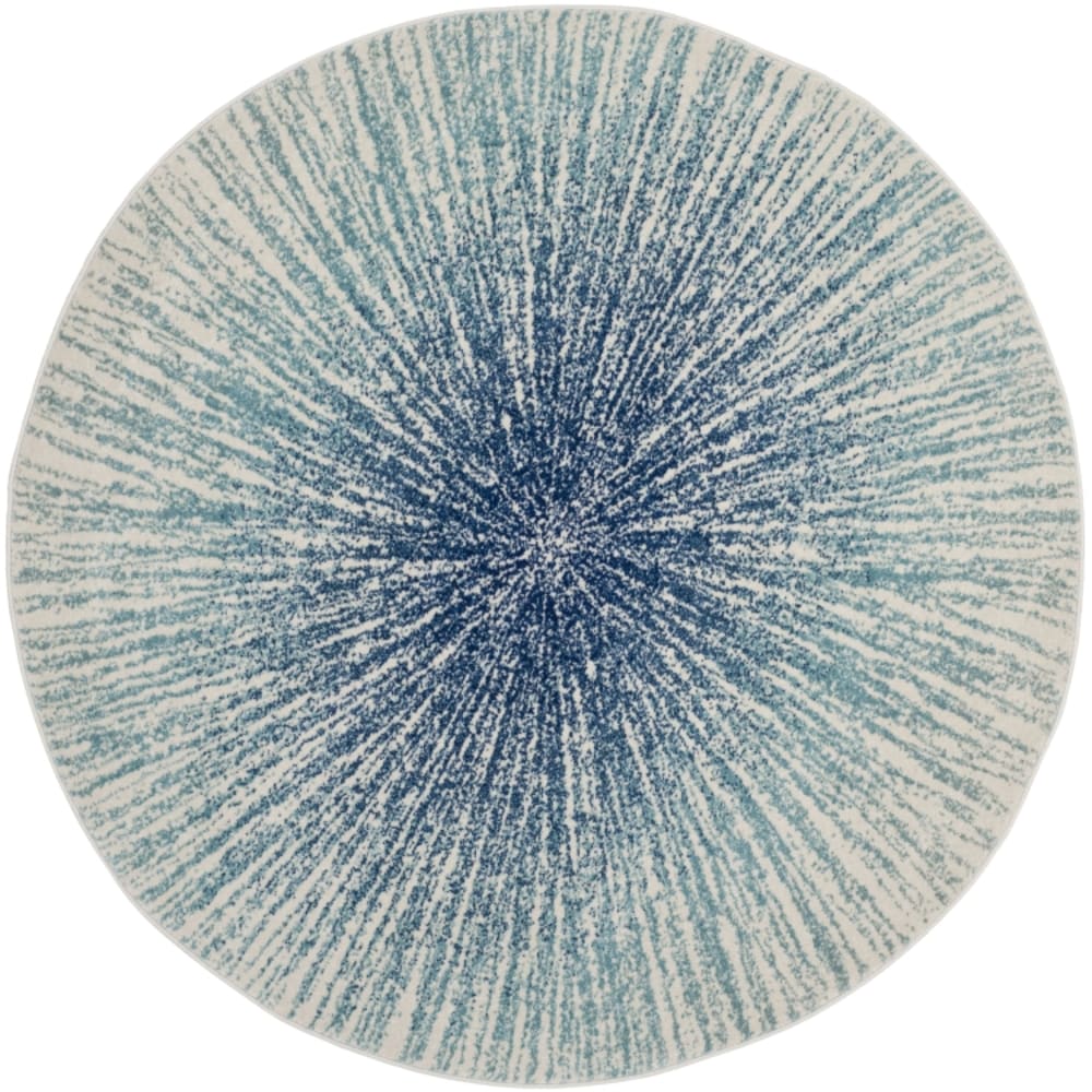 Tapis de transition en polypropylène bleu/blanc, 160 cm