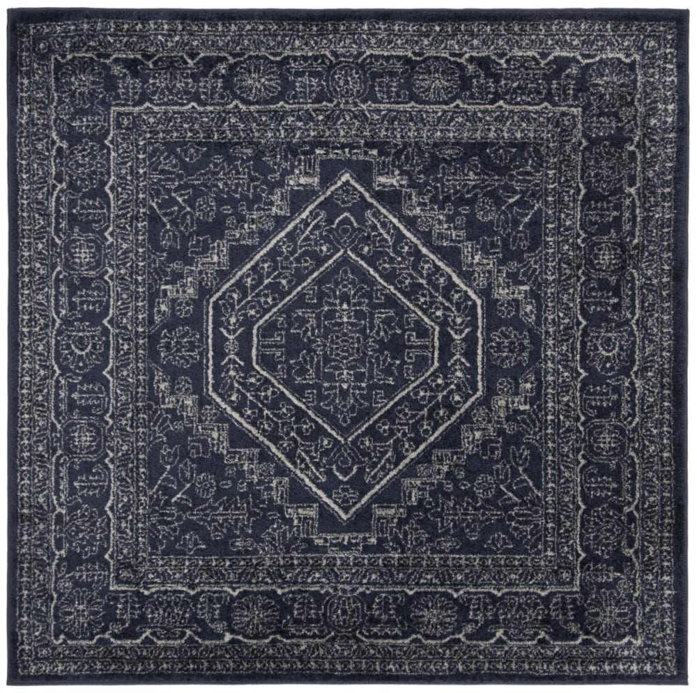 Safavieh Medaillon Polypropylen-Teppich in Blau/Weiß, 183 x 183 cm style classic chic Blau Pp - Polypropylen