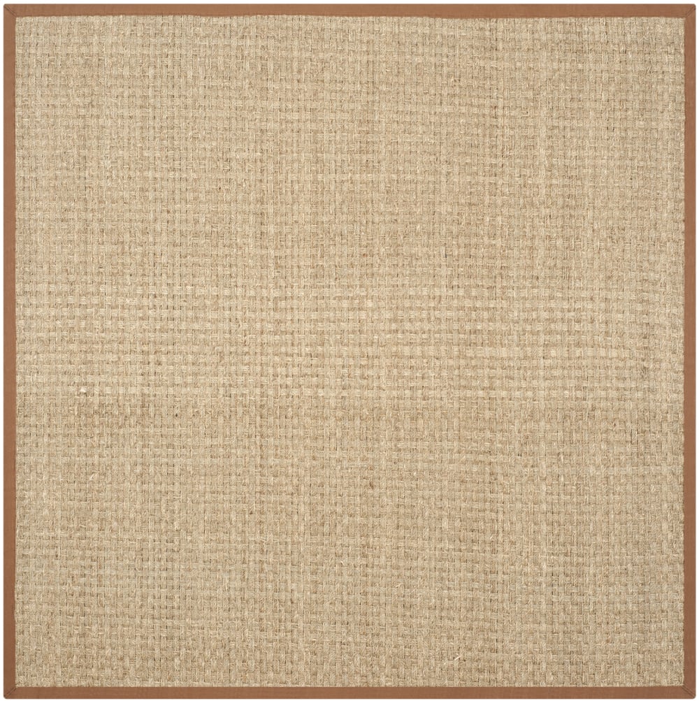 Tapis en herbiers marins beige/marron, 183 x 183 cm