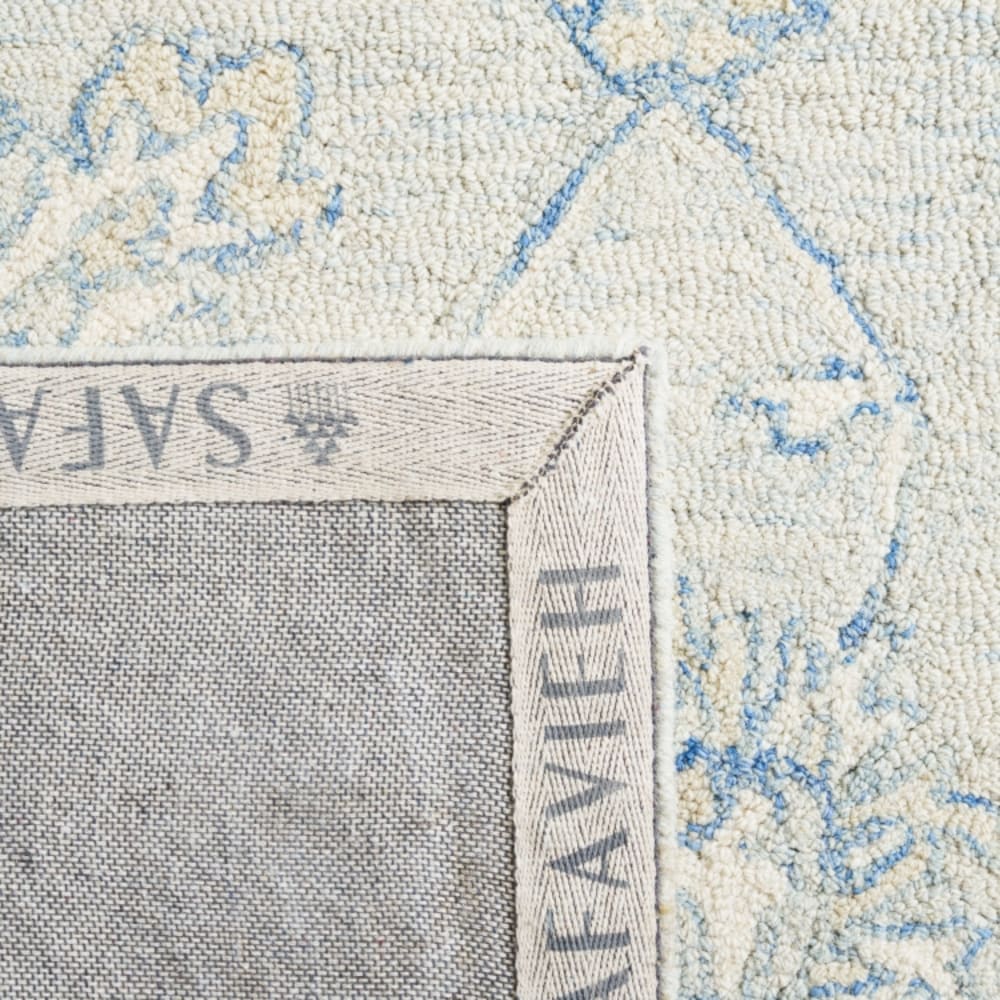 Tapis traditionnel en laine bleu/beige, 76 x 122 cm — vue 4