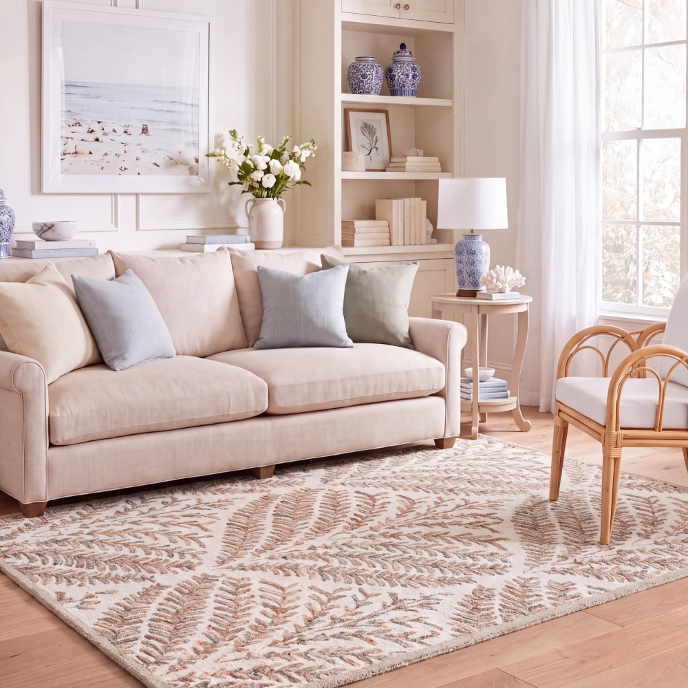 Tapis florale en laine blanc/brun, 183 x 244 cm — vue 3