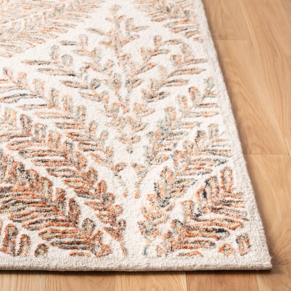 Tapis florale en laine blanc/brun, 183 x 244 cm — vue 4