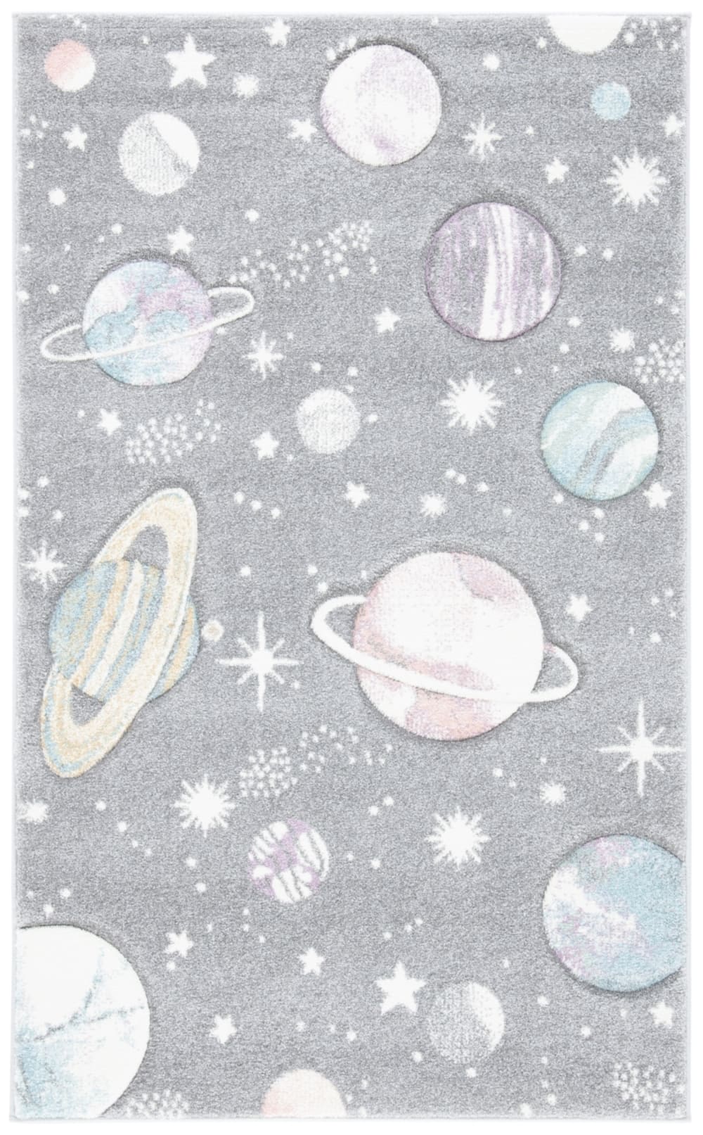 Tapis contemporain en polypropylène gris/violet, 61 x 91 cm