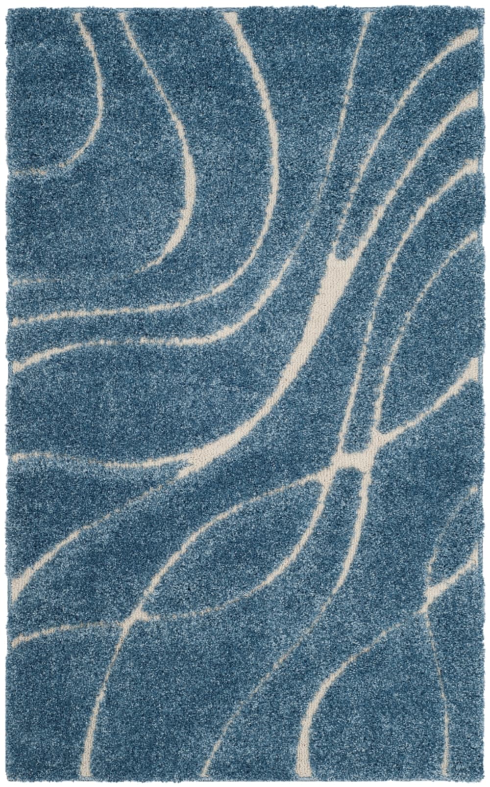 Tapis en polypropylène bleu/beige, 99 x 160 cm