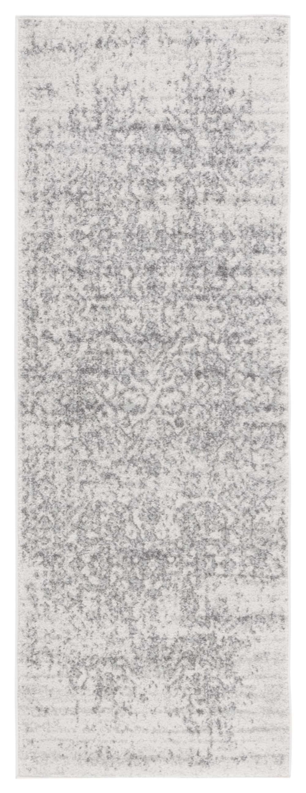 Tapis traditionnel en polypropylène argent/blanc, 69 x 183 cm