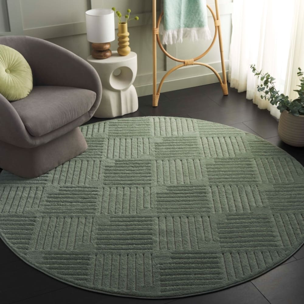 Tapis moderne en polypropylène vert, 201 cm — vue 3