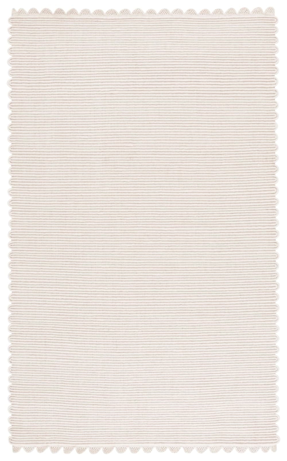 Tapis côtier en laine blanc, 91 x 152 cm