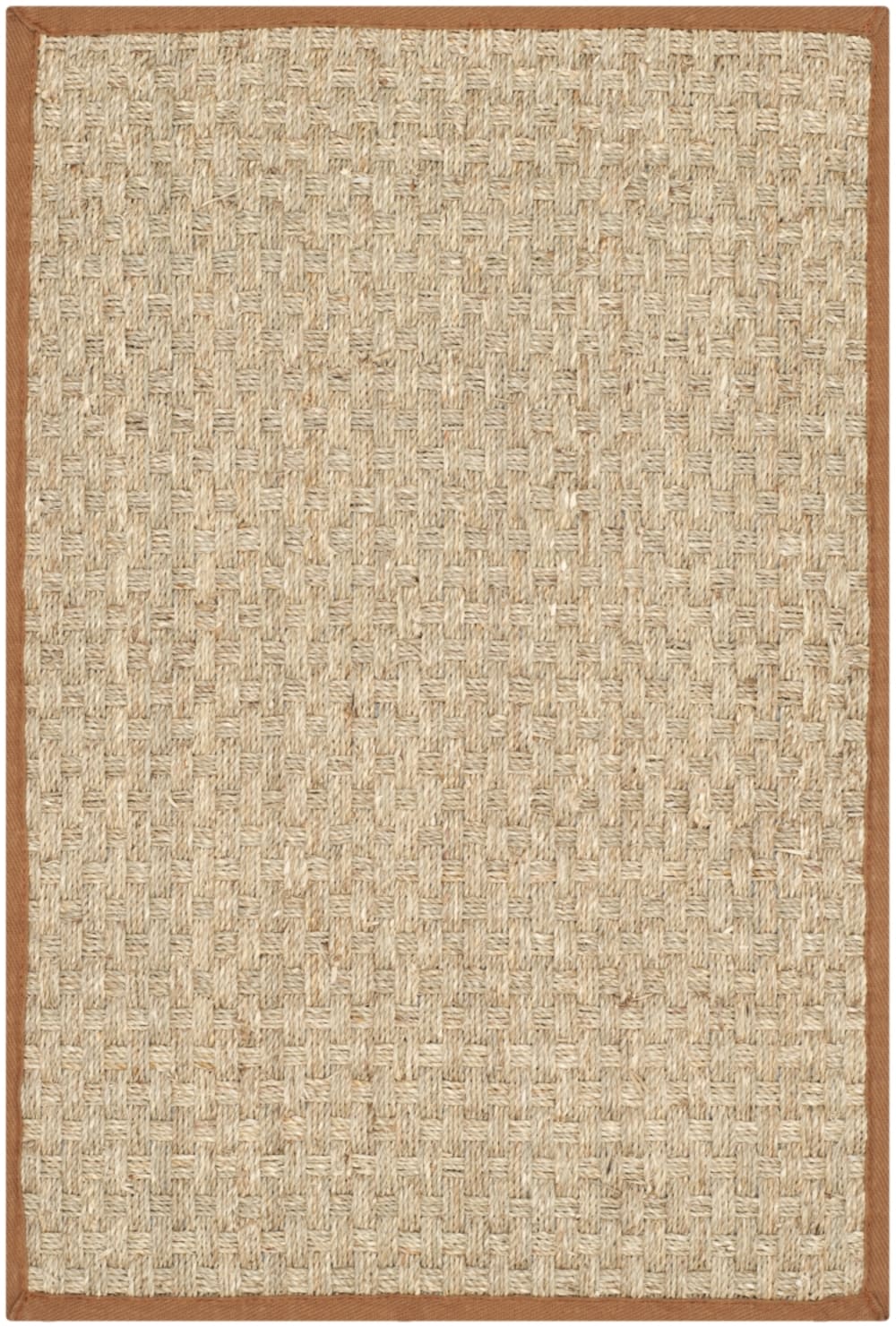 Tapis fibre naturelle en herbiers marins beige/marron, 61 x 91 cm