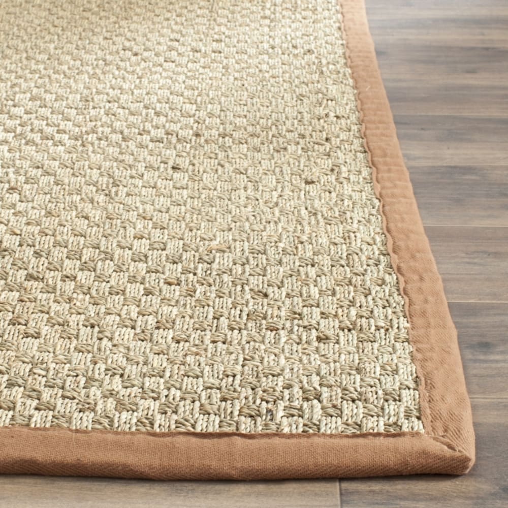 Tapis fibre naturelle en herbiers marins beige/marron, 61 x 91 cm — vue 3