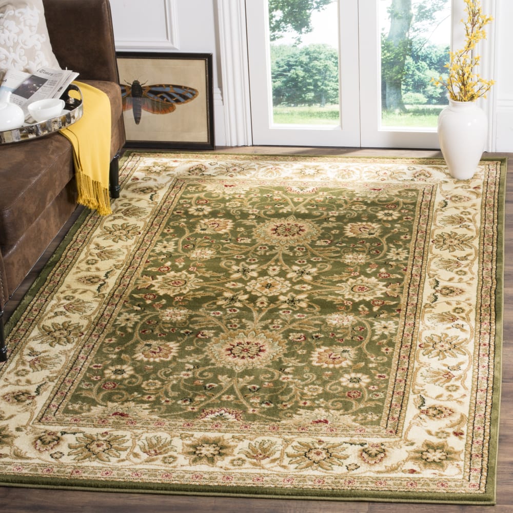 Tapis traditionnel en polypropylène vert/blanc, 69 x 244 cm — vue 3