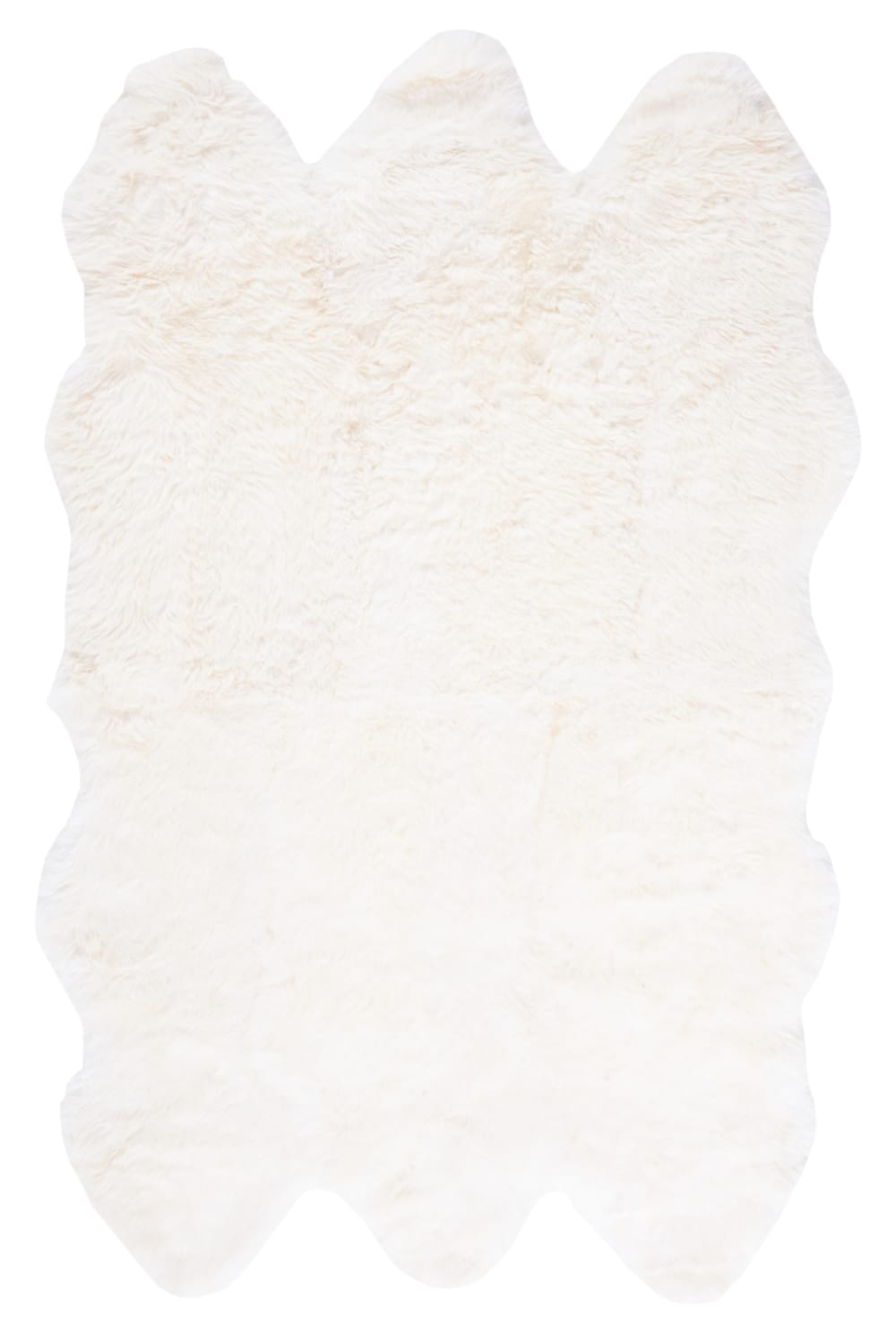Tapis en peluche beige/blanc, 91 x 152 cm