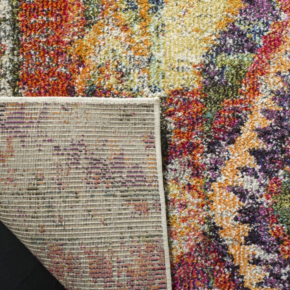 Tapis bohème chic en polypropylène violet/orange, 66 x 183 cm — vue 4