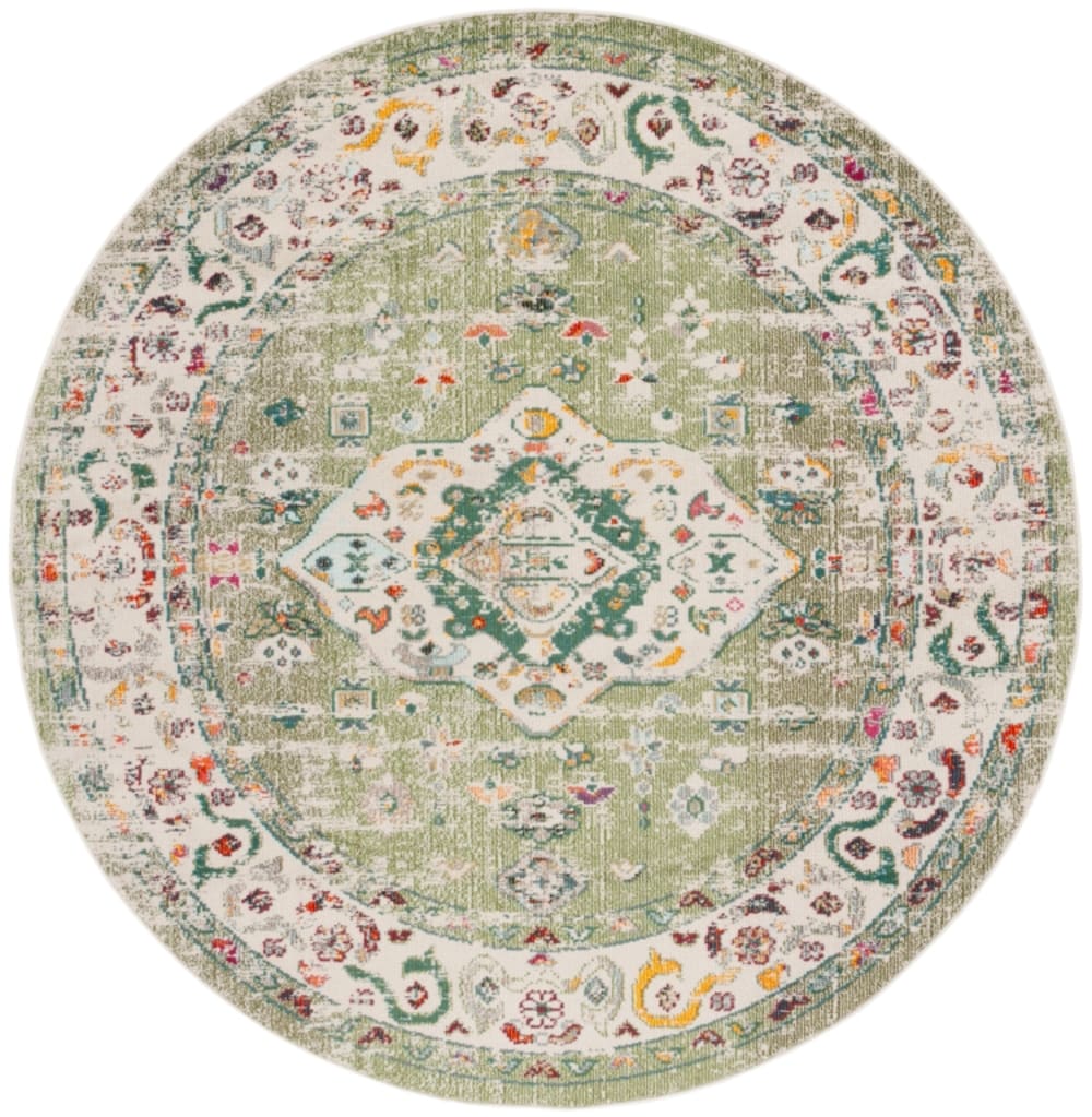 Tapis de transition en polypropylène vert/blanc, 201 cm