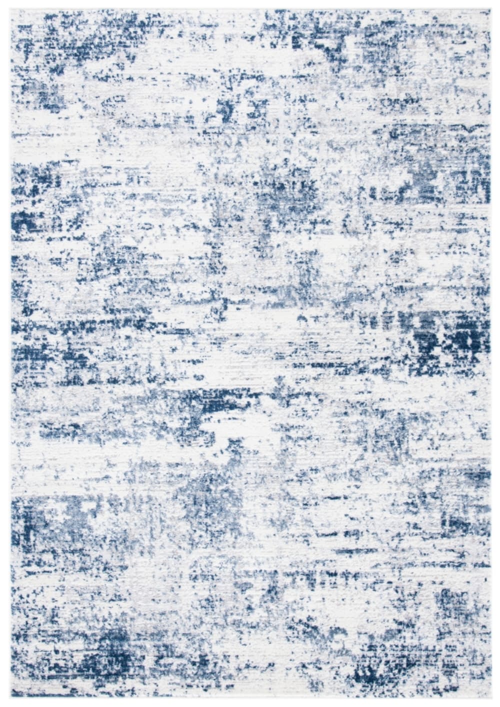 Tapis contemporain en polypropylène blanc/bleu, 183 x 244 cm
