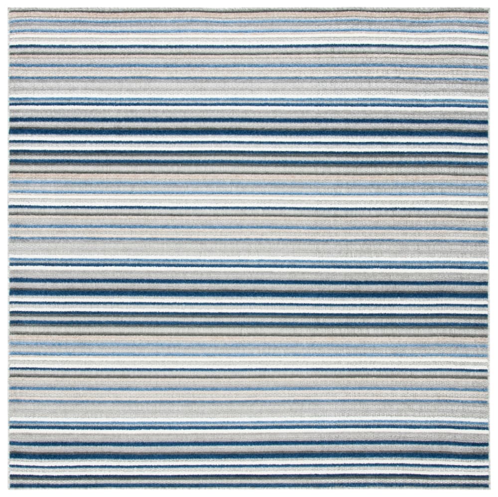 Tapis moderne en polypropylène gris/bleu, 160 x 160 cm