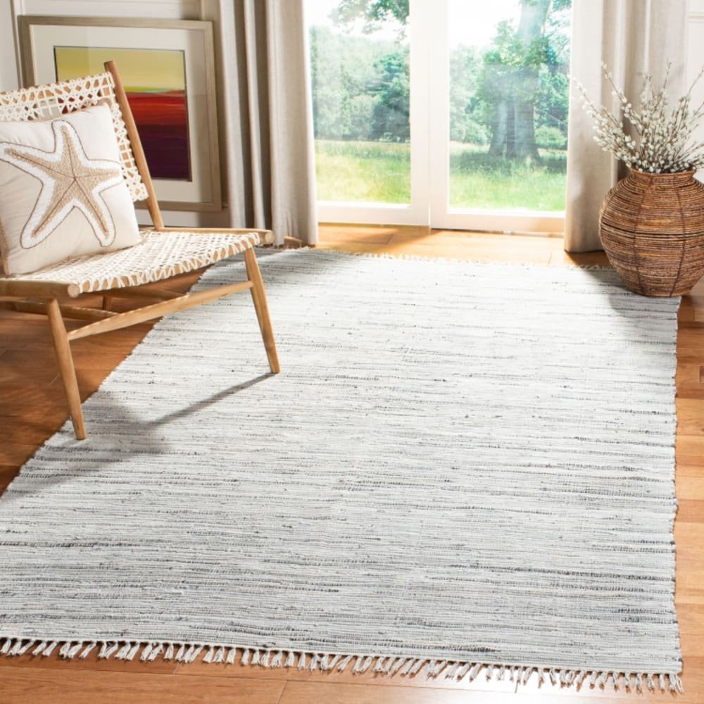 Tapis moderne en coton gris, 122 x 183 cm — vue 3