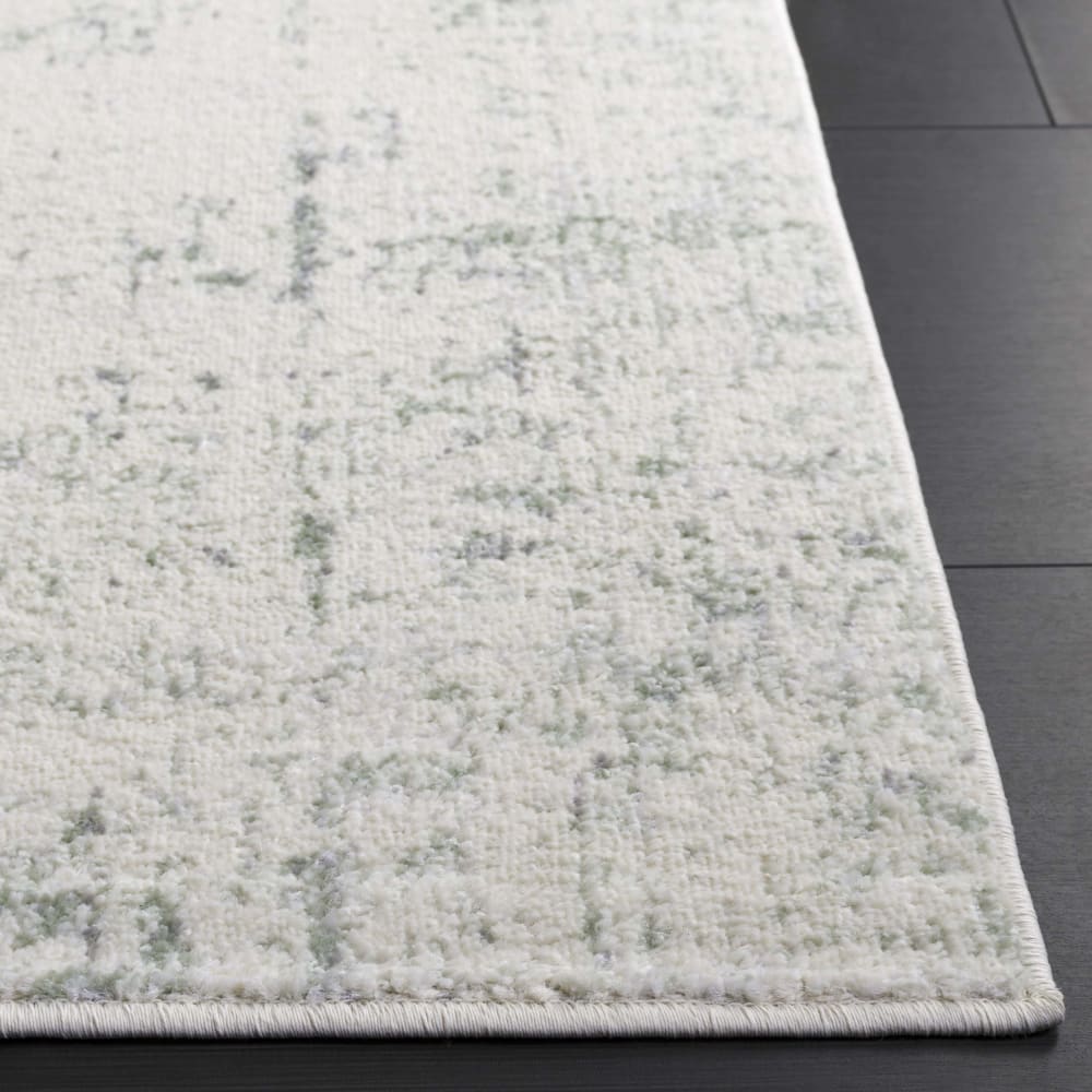 Tapis abstrait moderne en polypropylène vert/blanc, 76 x 183 cm — vue 4