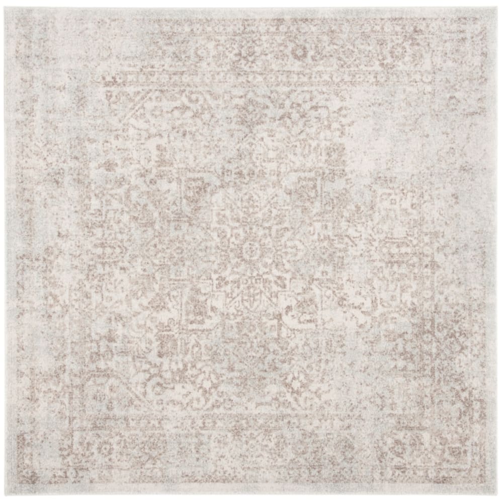 Tapis de transition en polypropylène blanc/taupe, 91 x 91 cm