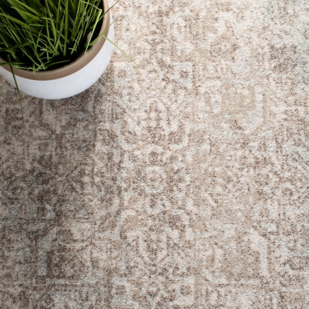Tapis de transition en polypropylène blanc/taupe, 91 x 91 cm — vue 4