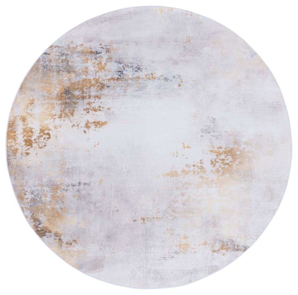 Tapis moderne en polyester gris/or, 183 cm