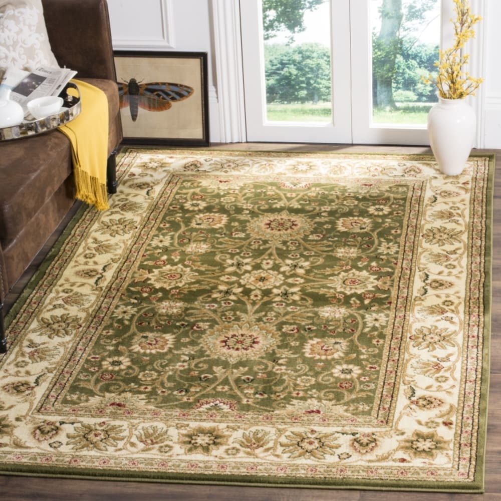 Tapis traditionnel en polypropylène vert/blanc, 183 x 274 cm — vue 3