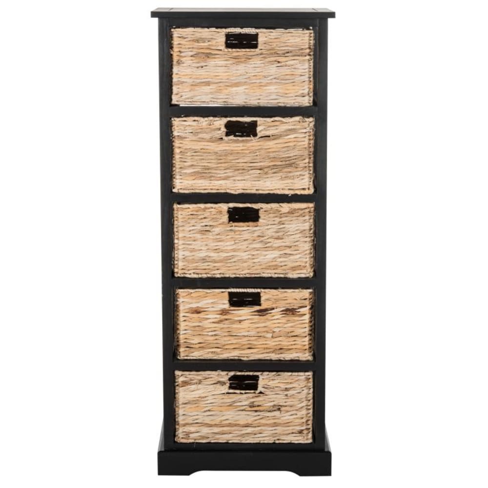 Table d'appoint en pin/mdf/feuilles de bananier, noir Table d'appoint en pin/mdf/feuilles de bananier, noir