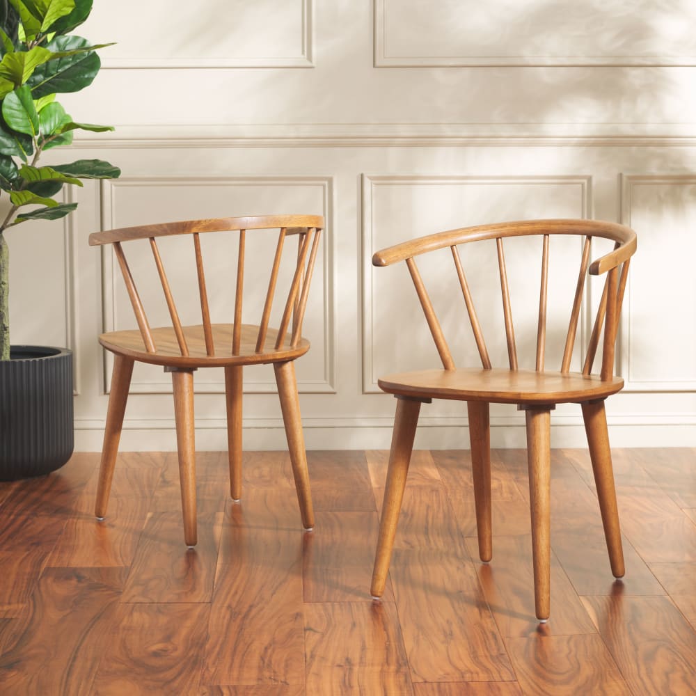 Safavieh 2er-Set beistellstühle aus 100% Rubberwood, Honigfarben style modern Braun Holz