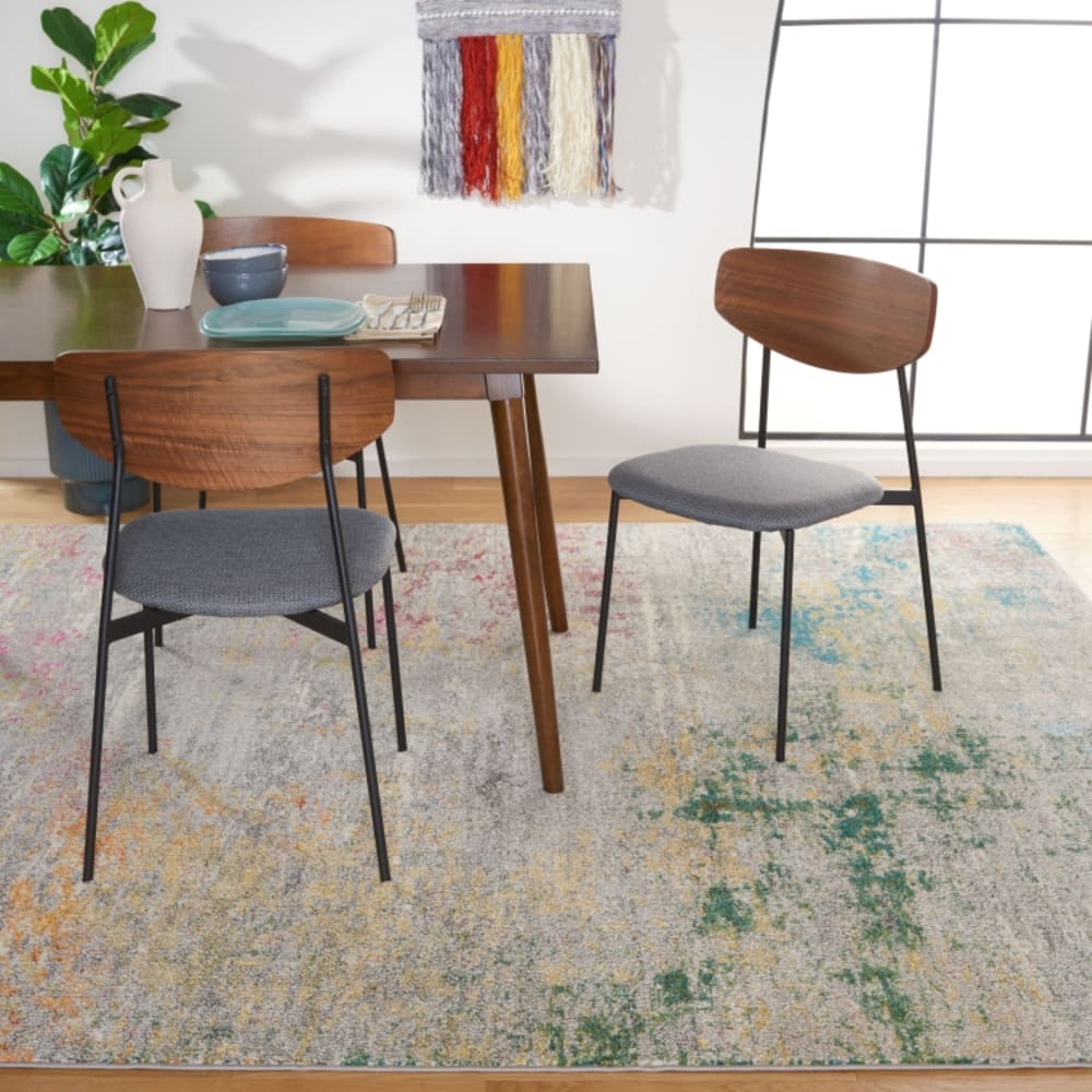 Tapis contemporain en polypropylène gris/or, 274 x 366 cm — vue 3