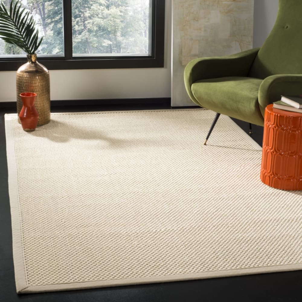 Tapis fibre naturelle en sisal blanc/beige, 183 x 274 cm — vue 3