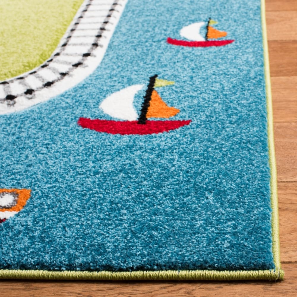 Tapis contemporain en polypropylène vert/blanc, 201 x 274 cm — vue 4