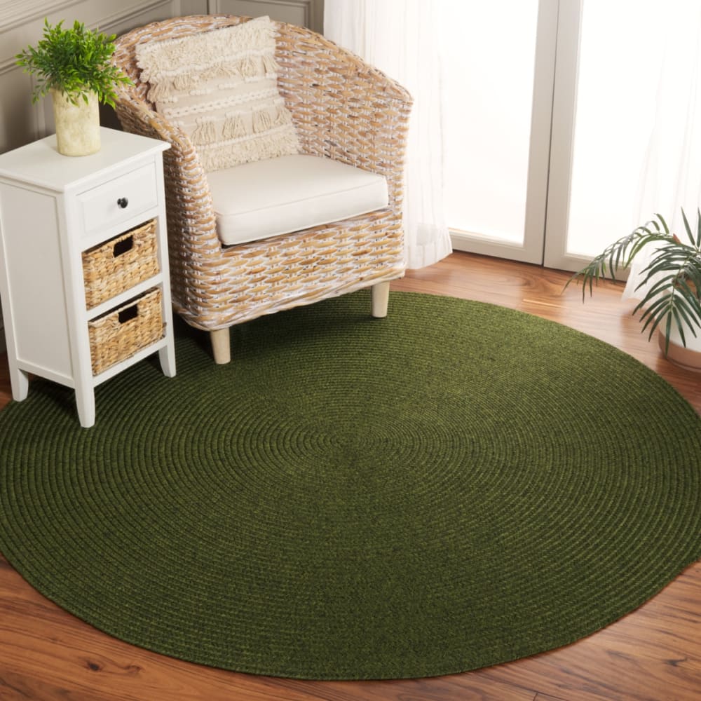 Tapis contemporain en polypropylène vert, 152 cm — vue 3