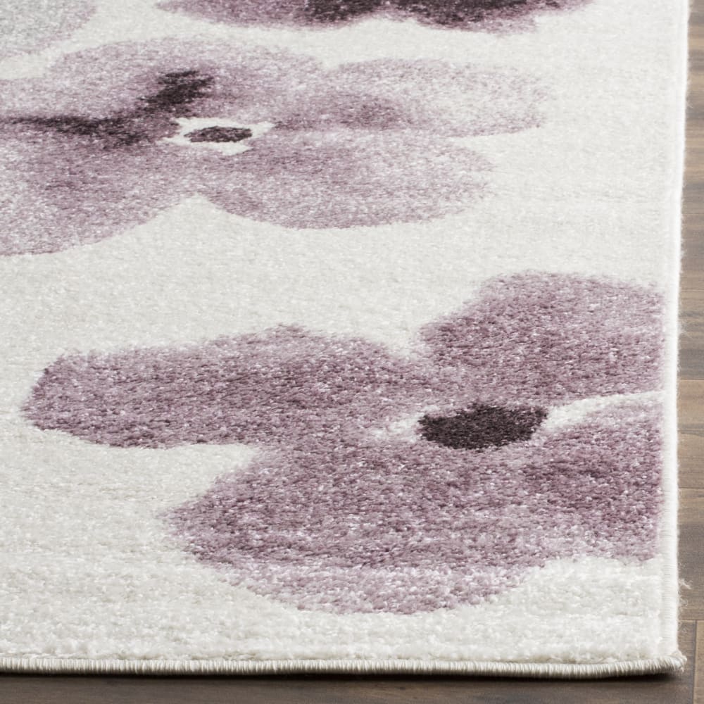Tapis contemporain en polypropylène blanc/violet, 91 x 152 cm — vue 3