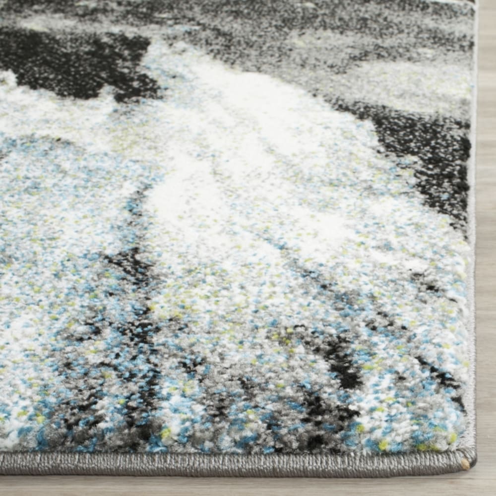 Tapis contemporain en polypropylène bleu/multicolore, 79 x 152 cm — vue 4