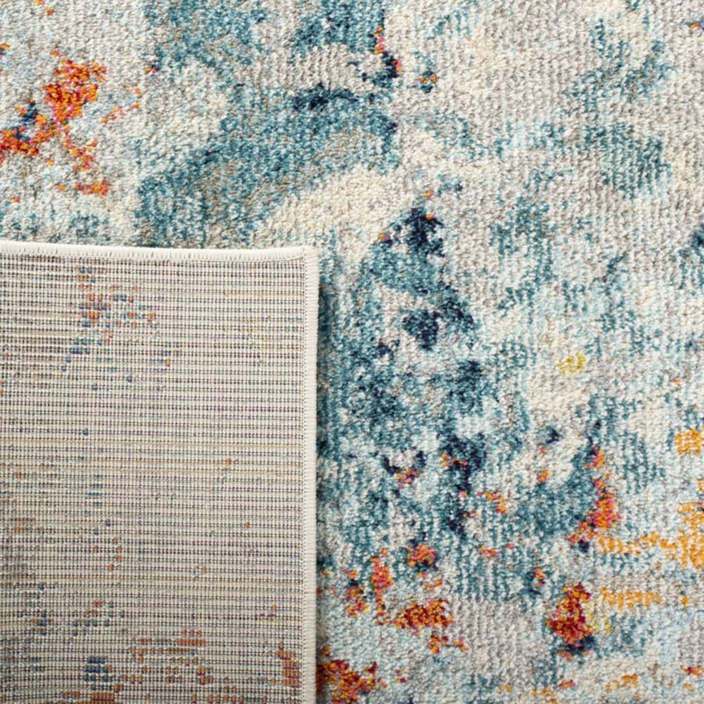 Tapis contemporain en polypropylène beige/orange, 201 cm — vue 3