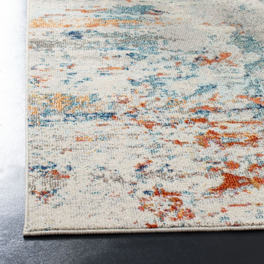 Tapis contemporain en polypropylène beige/orange, 201 cm — vue 4