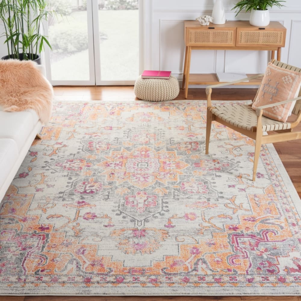 Tapis bohème en polypropylène beige/orange, 183 x 274 cm — vue 4